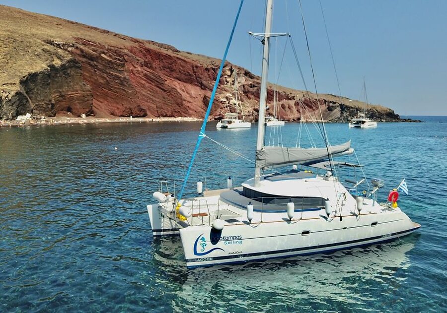 Santorini: Private All-In Catamaran Cruise, with Food|Drinks - The Onboard Feast: BBQ Meal Plus Drinks That Actually Feel Like a Plan