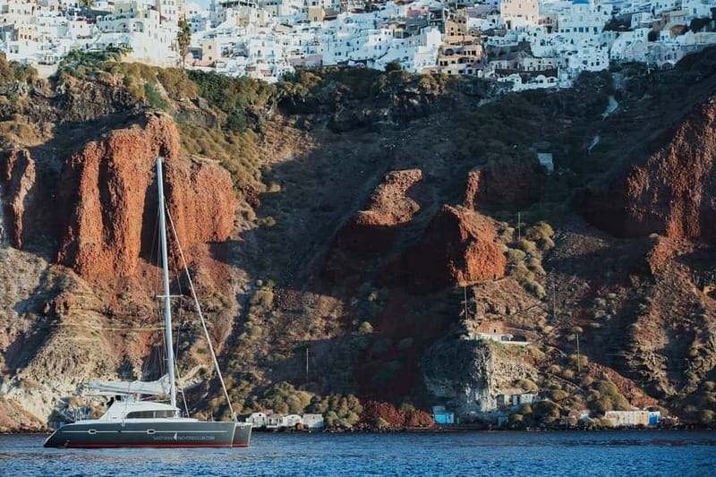 Santorini: Private Catamaran Cruise with BBQ Meal and Drinks - Hot Springs near the volcano: warm water and a smart swim-suit plan