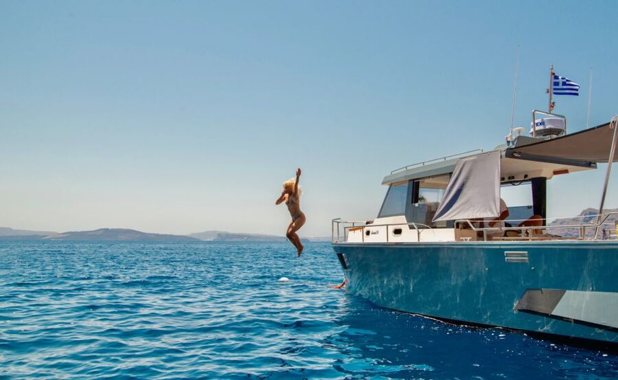 Santorini: Private Diamond 36 Motor Yacht Caldera Cruise - Diamond 36 caldera cruise: what makes it feel private