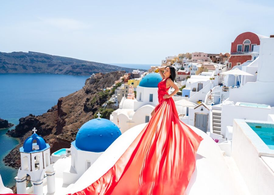 Santorini: Private Flying Dress Photoshoot with Pickup - Weather and timing: the real constraint on Santorini