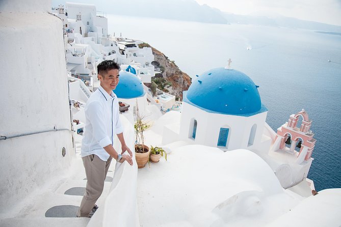 Santorini Private One Hour Photoshoot - Sunset Shots and the Ocean View Factor