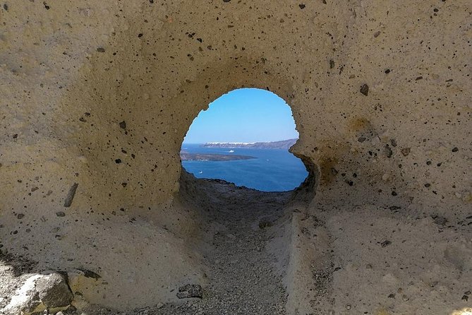 Santorini Private Romantic Tour with Dinner & Wine Tasting - Firostefani and the Three Bells viewpoint for the classic Blue Dome selfie