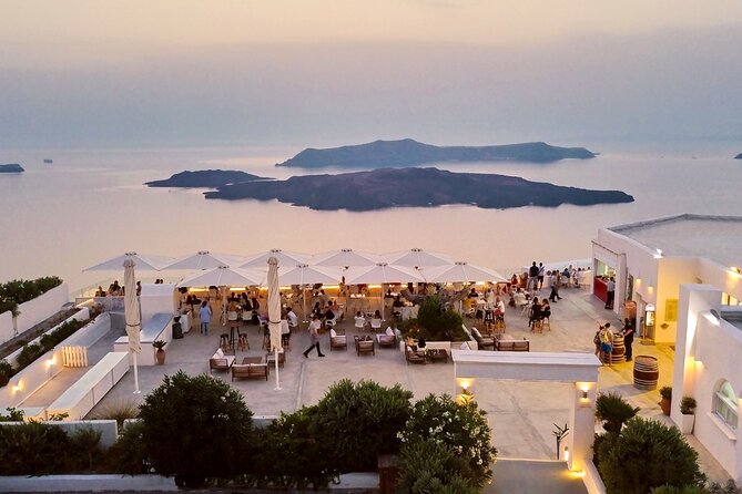 Santorini Private Romantic Tour with Dinner & Wine Tasting - The Megalochori sunset stop with a complimentary bottle