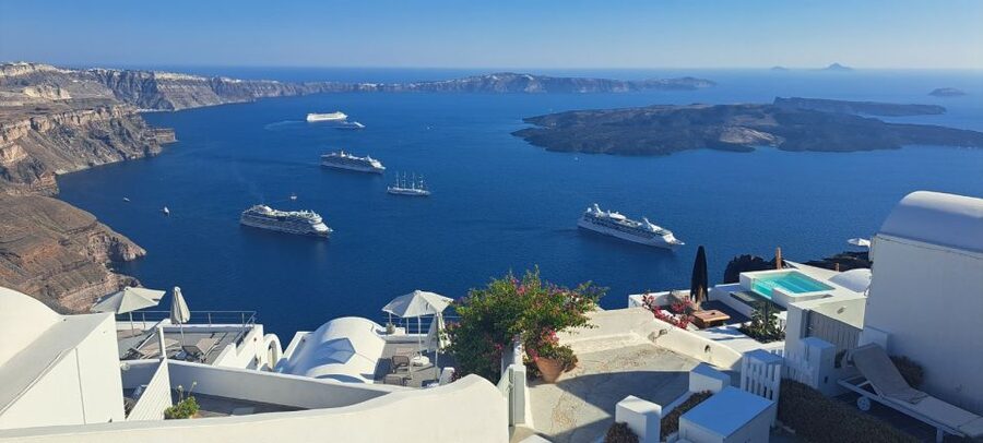 Santorini: Private Sightseeing Half-Day Tour - Three Bells of Fira: the Blue Dome icon, plus quick orientation
