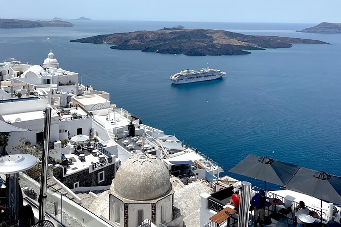 Santorini Private sightseeing land tours - Prophet Elias Monastery: the 565-meter viewpoint stop