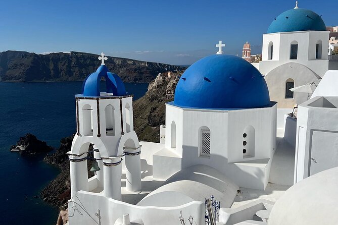 SANTORINI PRIVATE TOUR with Flexible Itinerary & Pickup - Firostefani’s three bells and the volcano explanation that makes the views click