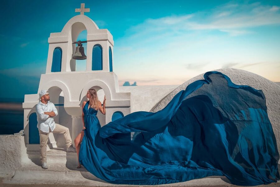 Santorini: Proposal Photoshoot l Private Entry to blue Dome - Why This Santorini Proposal Photoshoot Works for the Big Moment