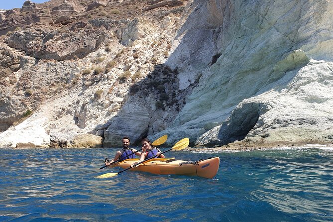 Santorini Sea Kayak - South Discovery, Small Group incl. Sea Caves and picnic - Snorkeling stops and what to do with your gear