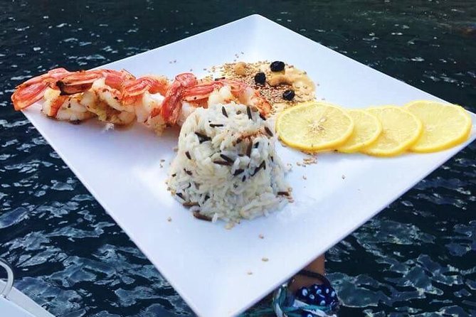 Santorini Small-Group Catamaran Sailing Trip(BBQ,drinks, transfer) - Stop 2: White Beach, plus the BBQ lunch on board