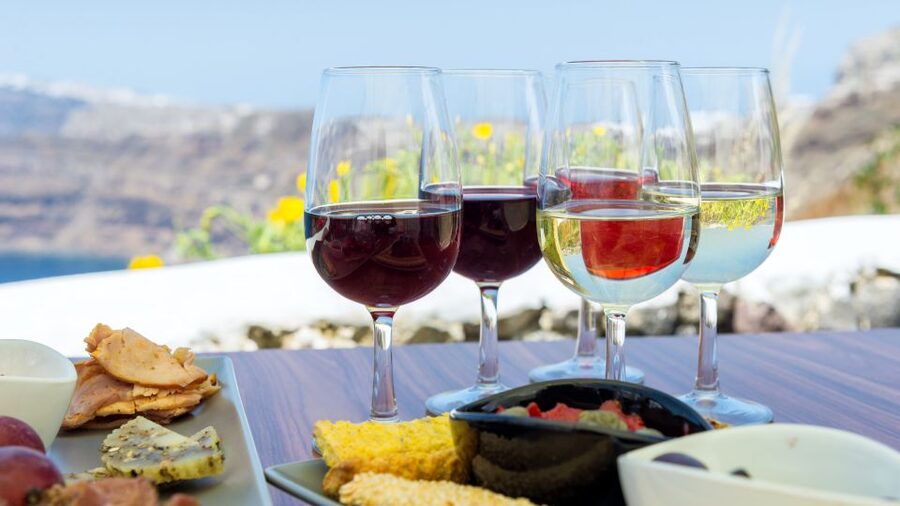 Santorini: Small Group Tour of 3 Local Wineries - Art Space Winery Museum Art Gallery: pumice-rock creativity with wine-making still happening