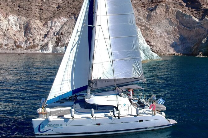 Santorini: Special Occasions Catamaran Cruise, All Inclusive - Getting on board at Vlychada: pickup, onboard comfort, and the small rules