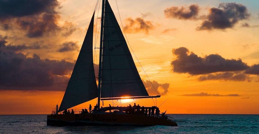 Santorini: Sunset Caldera Cruise with BBQ Meal and Drinks - The 45-foot catamaran view you can’t get from the cliffs