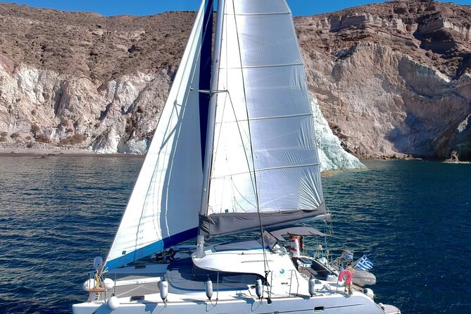 Santorini Sunset:Private All-In Catamaran Cruise (Food&Drinks) - Palea Kameni hot springs: the swim rules you should read twice