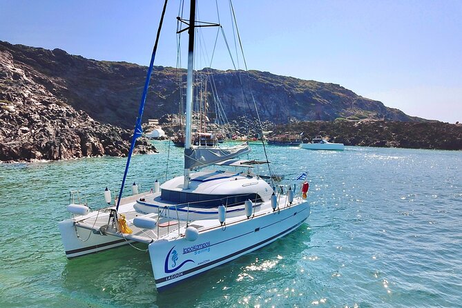 Santorini Sunset:Private All-In Catamaran Cruise (Food&Drinks) - Volcano sights and Indian Rocks: the caldera views you catch between swims