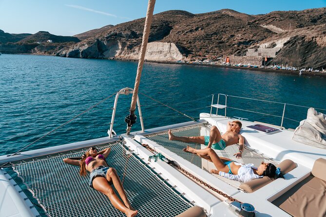 Santorini Sunset Sailing Cruise: Dinner, BBQ, Open Bar, Transfers - Caldera hot springs: sulfur water and a classic soak break