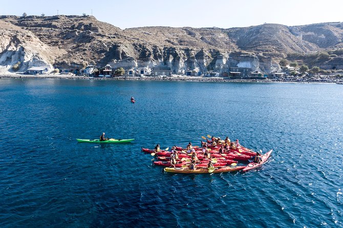 Santorini: Sunset Sea Kayak with Light Dinner with Pick-up Option - Beach snack and the pre-dinner rhythm
