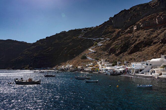 Santorini Tour of Caldera with Glass bottom Boat - Stop 3: Thirassia Free Time for Korfos Swims or Tavern Lunch