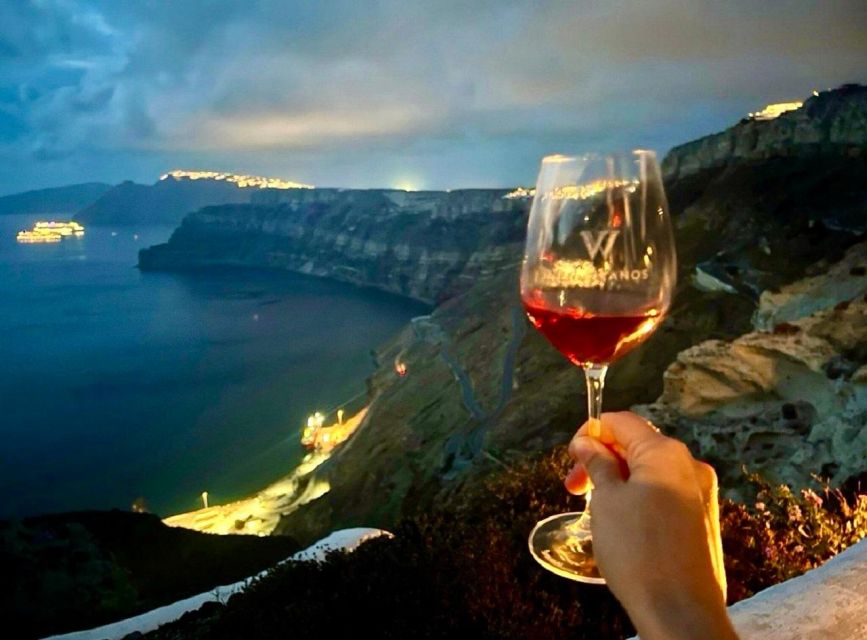 Santorini: Tour of Wineries with Wine Tasting & Food - The third winery and sunset option: caldera views with a glass in hand