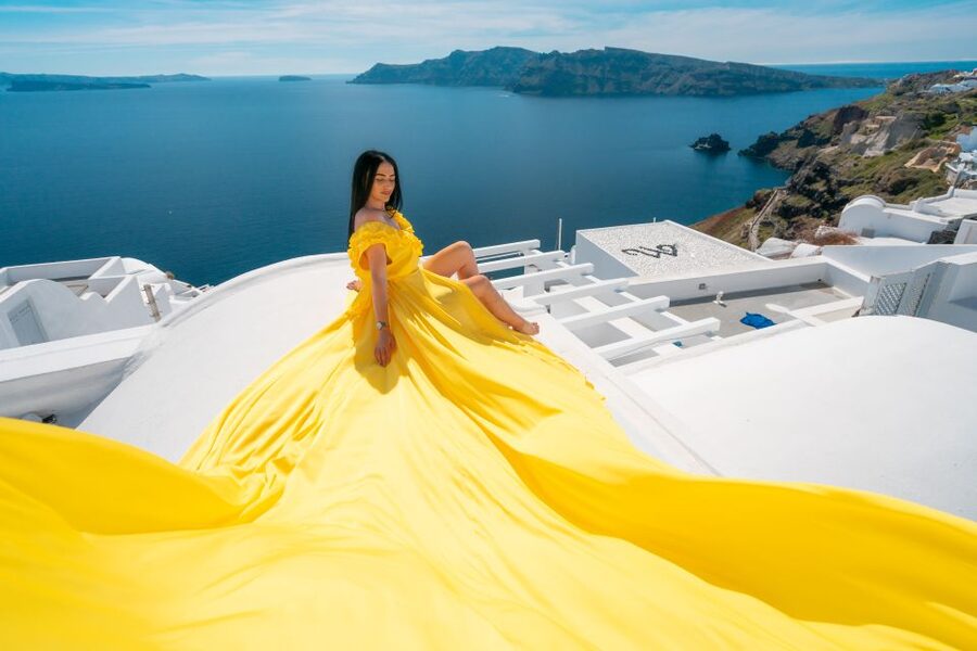 Santorini: Unique Flying Dress Photoshoot Experience - Location Changes: Shooting Closer to Your Resort