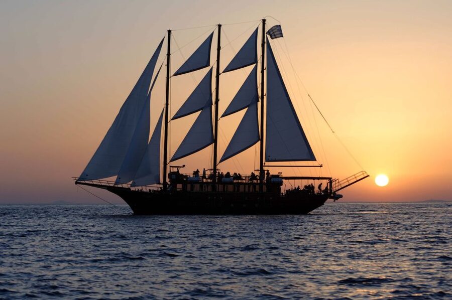 Santorini: Volcanic Sunset Cruise with Dinner - Ifestia Festival on Sept 21: fireworks from the volcano zone