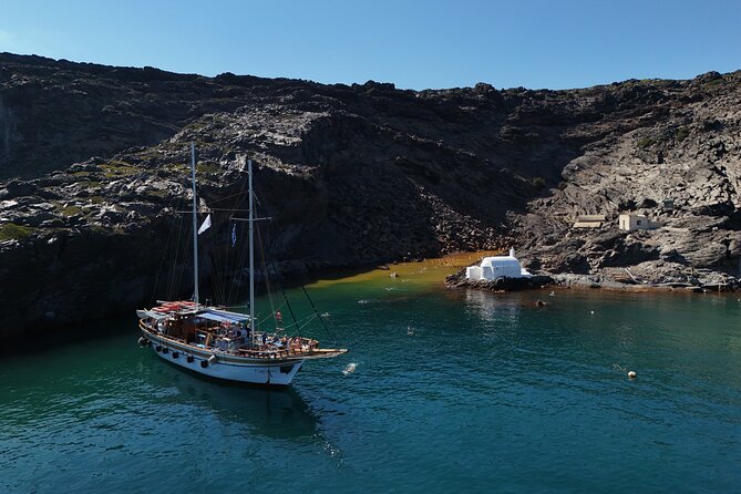 Santorini Volcano Hot Springs - Stop 2: Palea Kameni hot springs in a small bay (warm water, no beach)