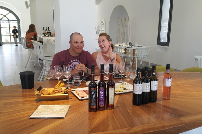 Santorini Wine Tasting & Food Pairing :Taste good life at Santorini - A four-hour private wine loop built around Santorini’s volcano