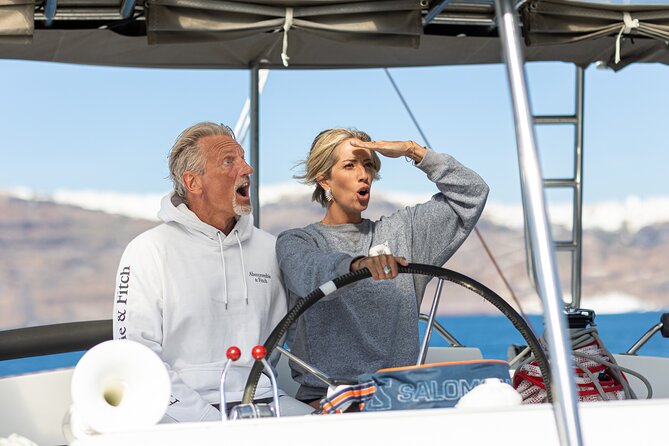 Semi Private Santorini Catamaran Tour - Stop 4: Palea Kameni for a meal break and a quick lesson