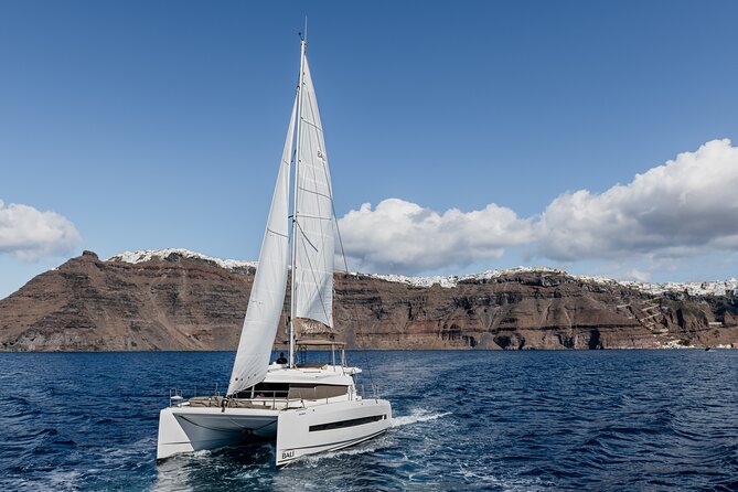 Shared Catamaran Half Day Cruise in Santorini - Nea Kameni and Palea Kameni: swimming the warm volcano springs