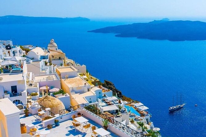 Skip Sky Tram Deluxe Five Hour Santorini Tour - Blue Dome Santorini viewpoint and the short, powerful photo stop