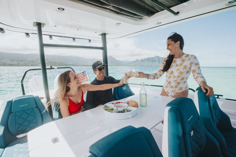 The Fastest All Inclusive Private Motor Yacht in Santorini - Red Beach and White Beach: the color stops where pictures actually matter