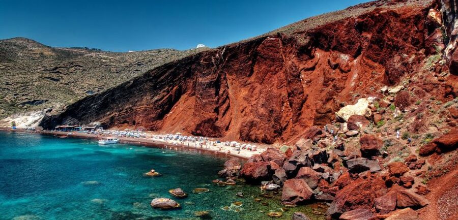 Thera: 4-Hour Santorini Beach Private Tour - Kamari Black Beach: organized comfort plus the Mesa Vouno view